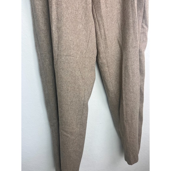 Zara Women's High Waisted Tan Brown Pleated Trousers Pants Workwear Office EUC - Picture 3 of 6
